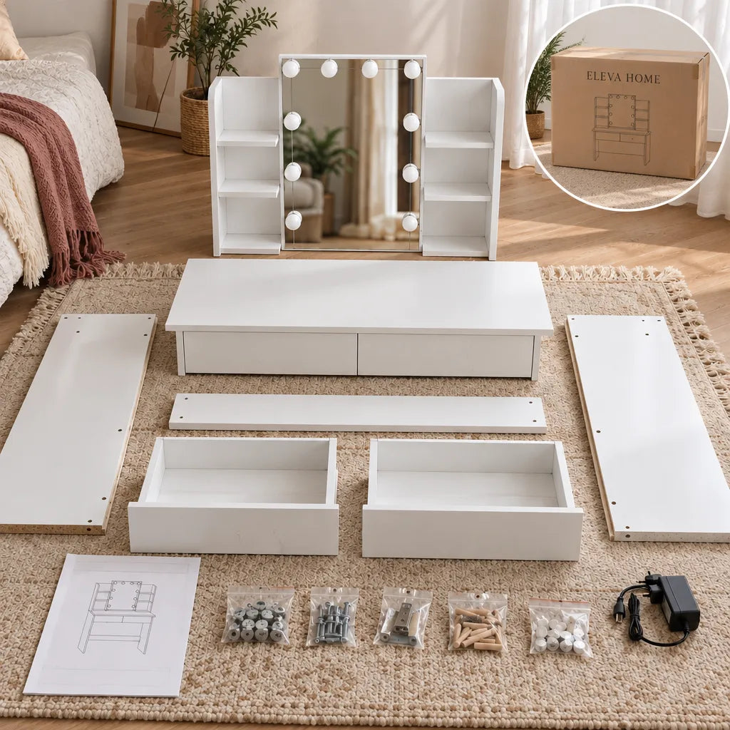 Hallie Hollywood dressing table, box contents and fixings