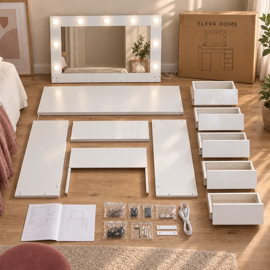 Grace Hollywood dressing table, box contents and fixings