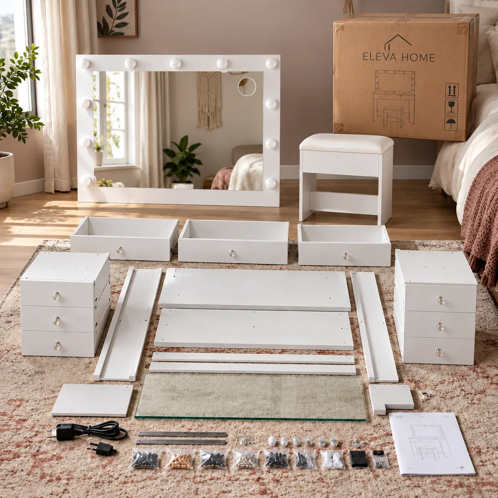 Viola Hollywood dressing table, box contents and fixings