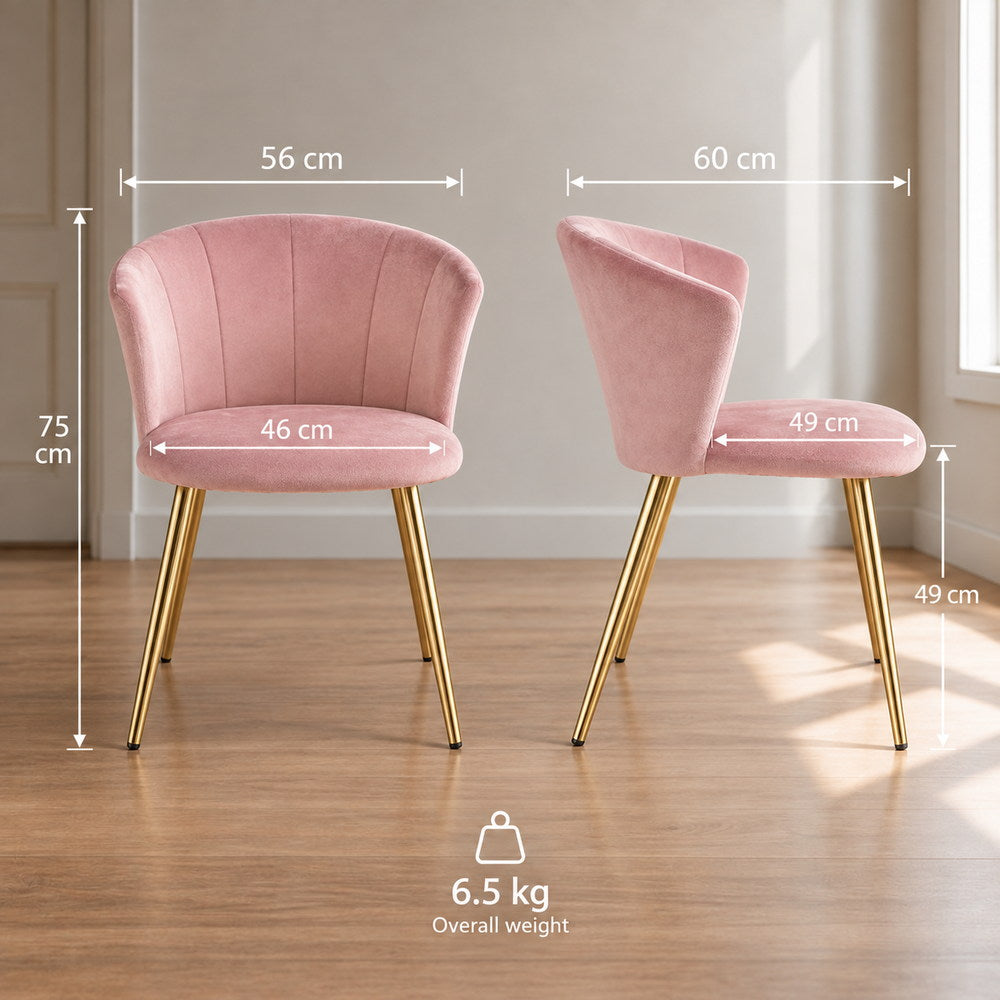 Pretty in Pink Velvet Vanity Chair | Eleva regenerated |02