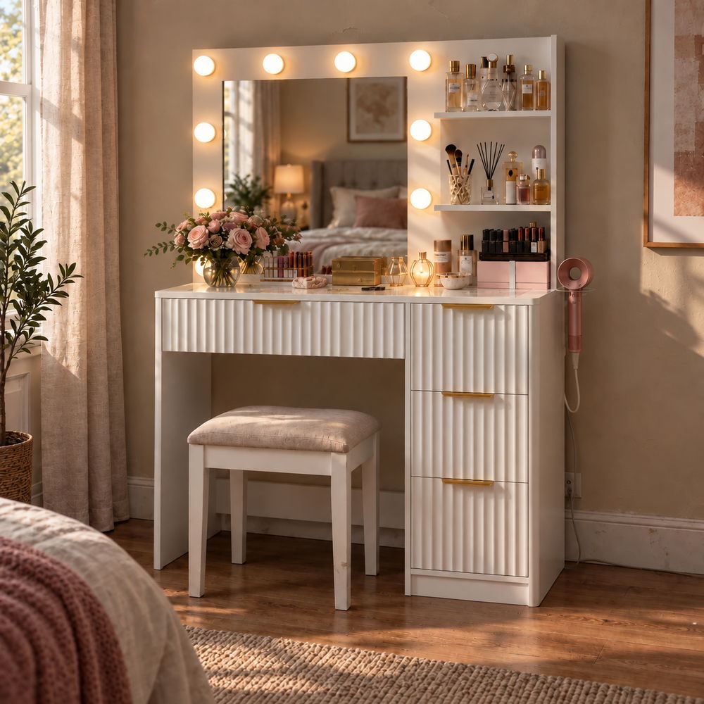 Ribbed Romance Hollywood Vanity | Eleva regenerated |02