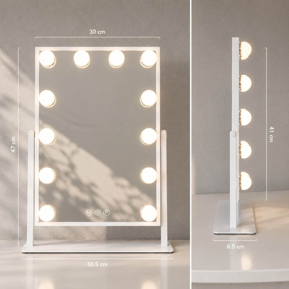 Peekaboo Swivel Vanity Mirror in White | Eleva regenerated |02