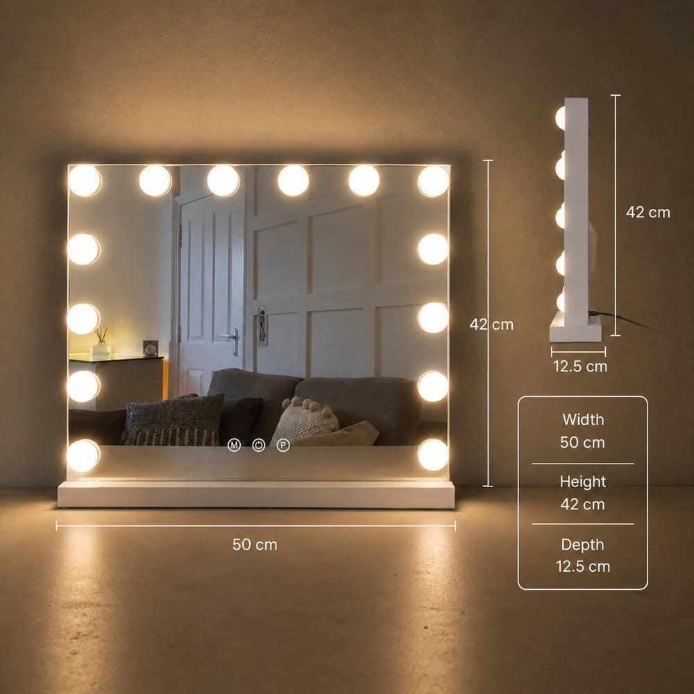 Twinkle Hollywood Mirror in White | Eleva regenerated |02