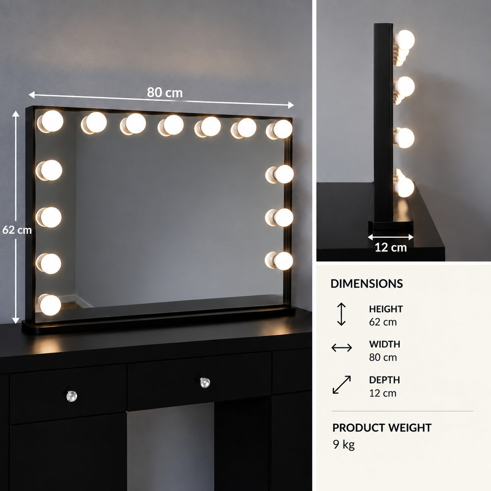 Black Tie Large Hollywood Mirror | Eleva regenerated |02