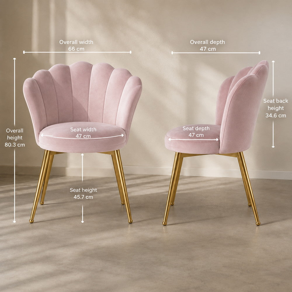 Mermaid Shell Velvet Vanity Chair | Eleva regenerated |02