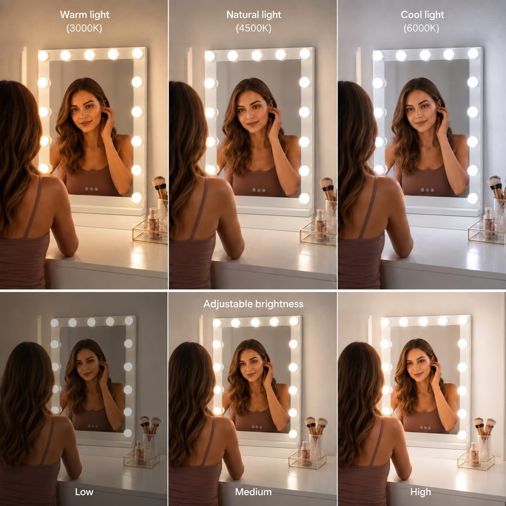 Leading Lady Hollywood Mirror in White | Eleva regenerated |03