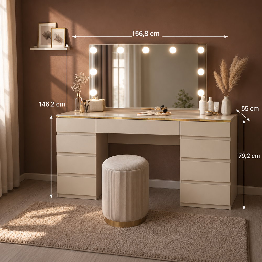 Cashmere Kiss Hollywood Dressing Table | Eleva regenerated |03