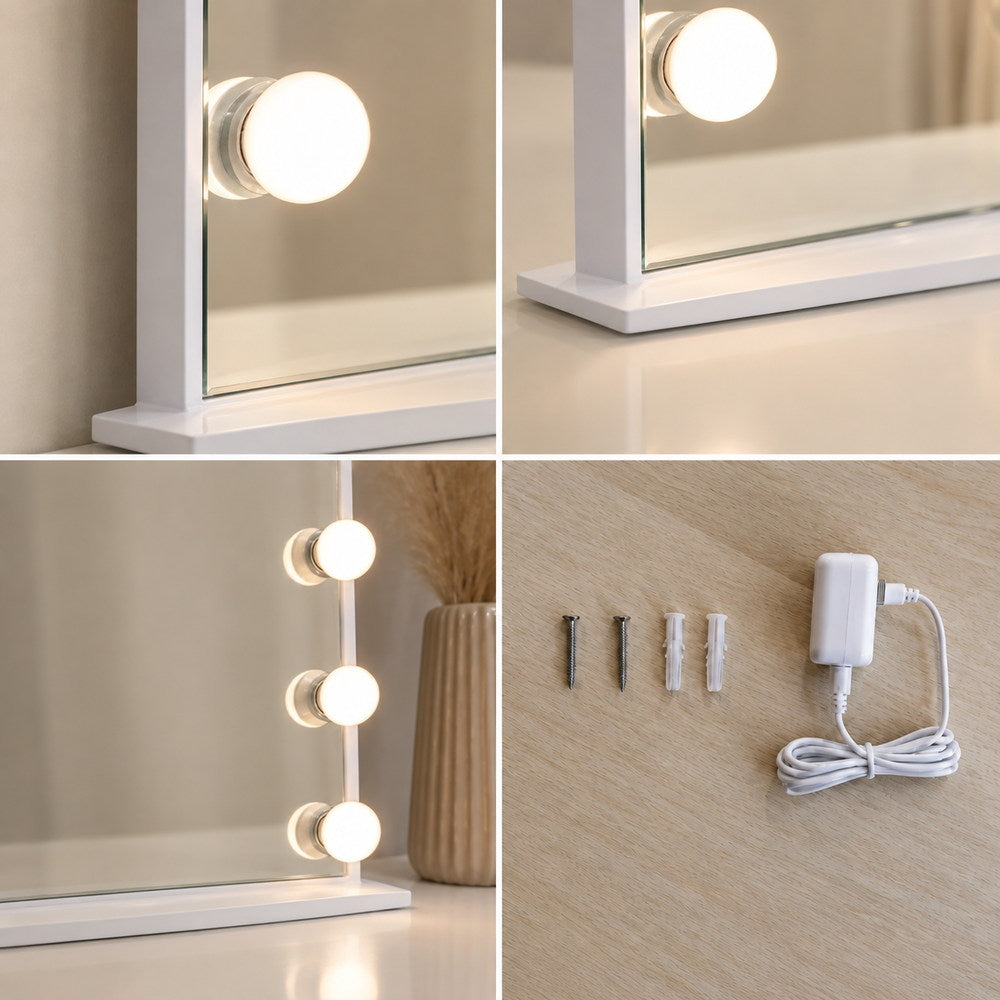 Dainty Darling Hollywood Mirror in White | Eleva regenerated |04