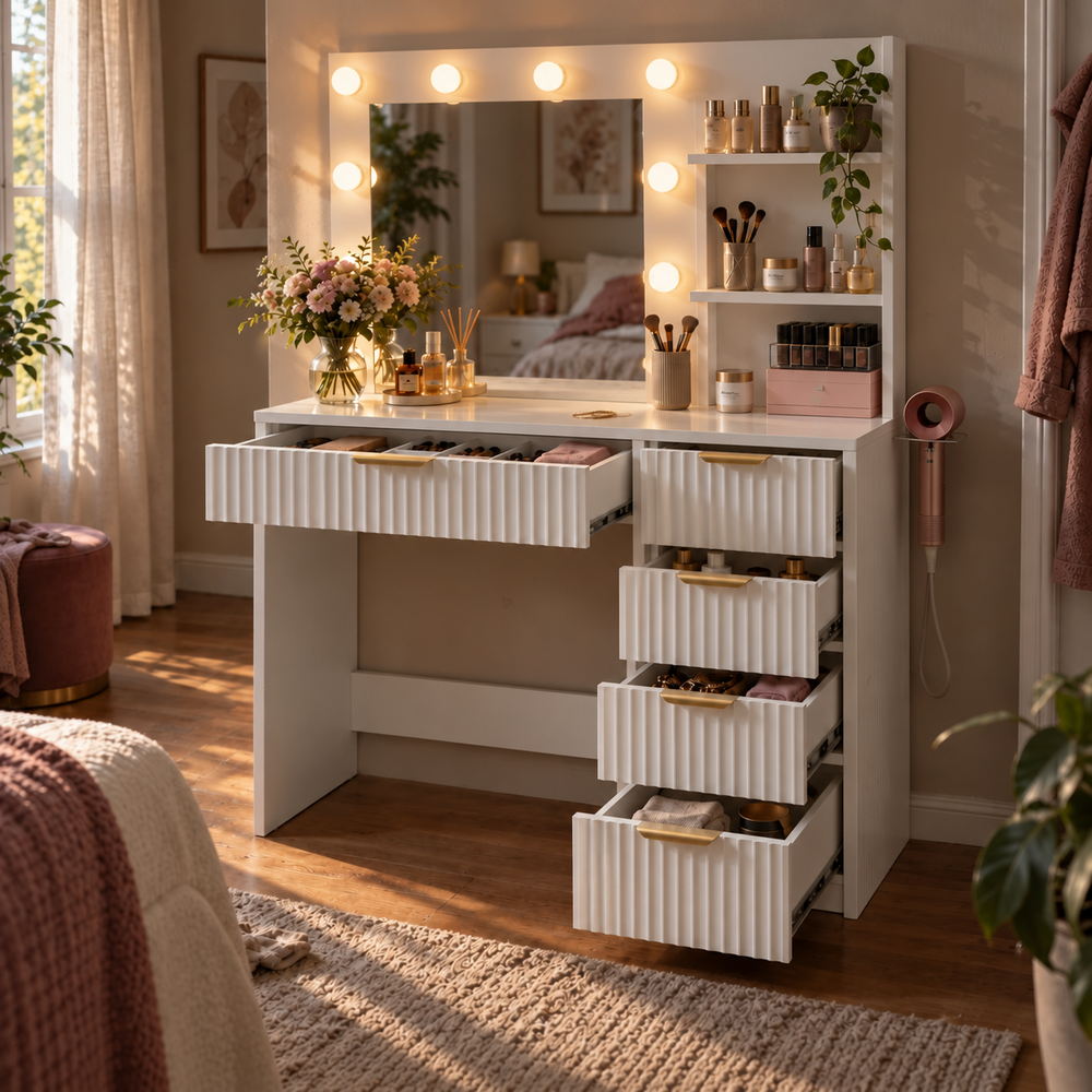 Ribbed Romance Hollywood Vanity | Eleva regenerated |05