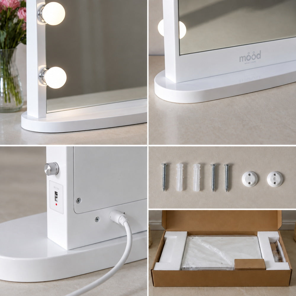 Opening Night Hollywood Mirror in White | Eleva regenerated |05