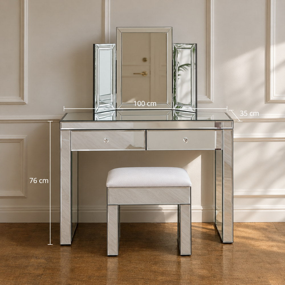 Silver Lining Mirrored Dressing Table | Eleva regenerated |05