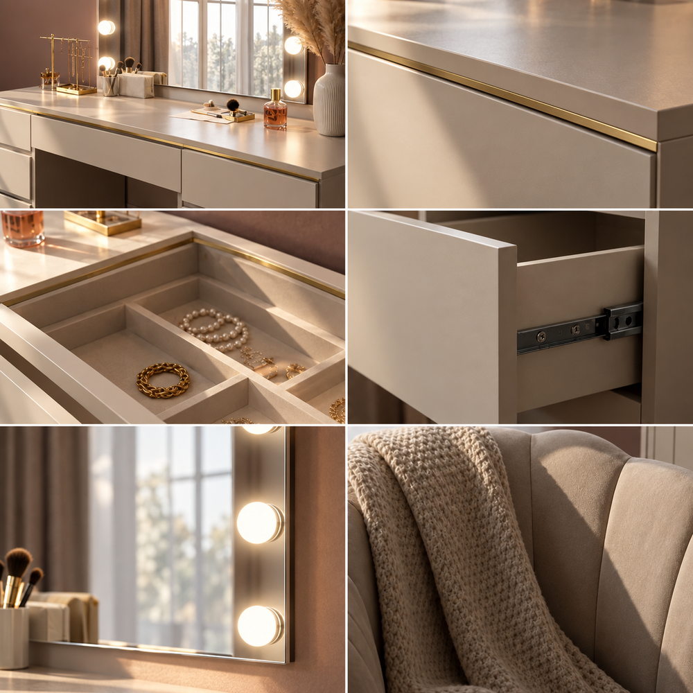 Cashmere Kiss Hollywood Dressing Table | Eleva regenerated |07