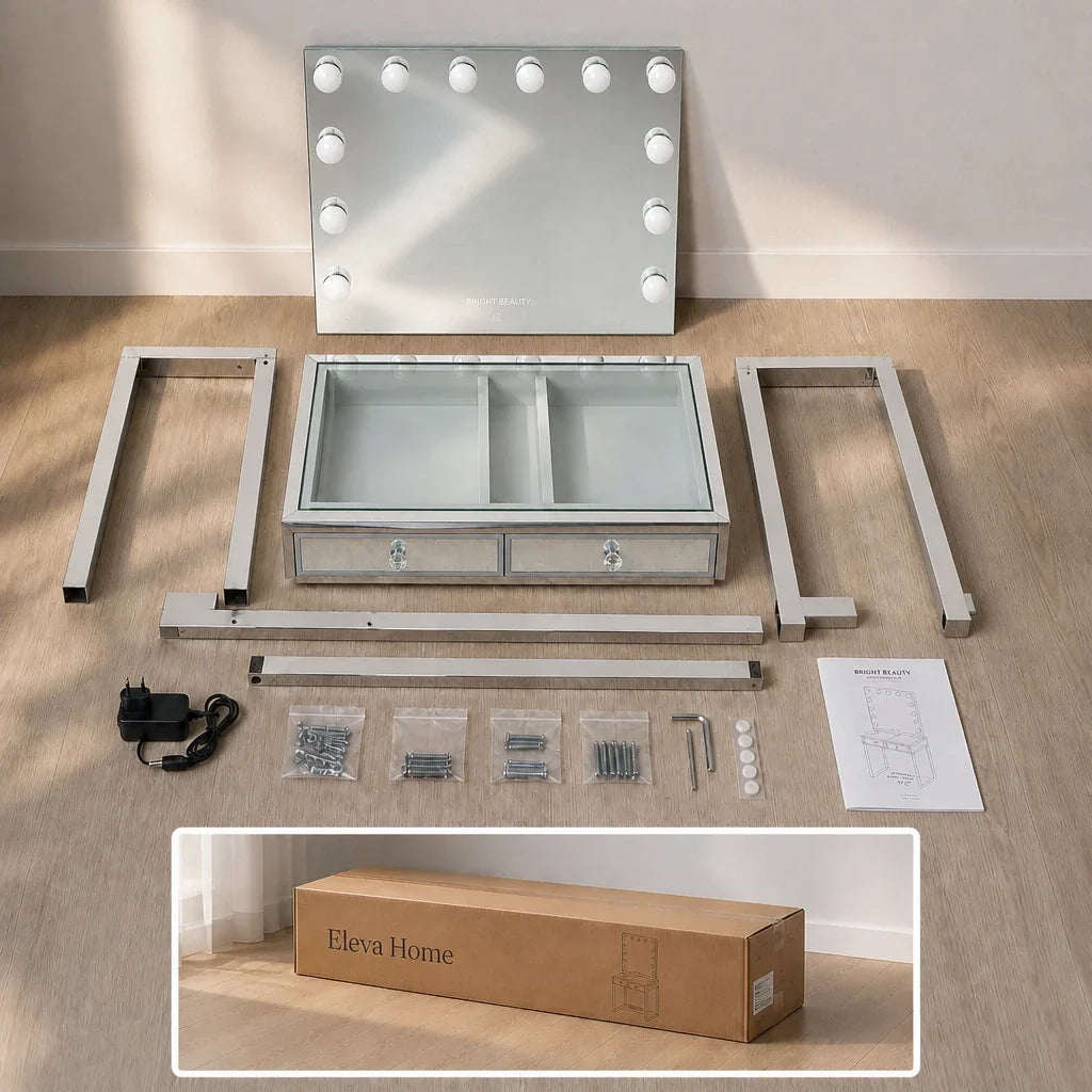 Coiffeuse Hollywood Elite - finition miroir