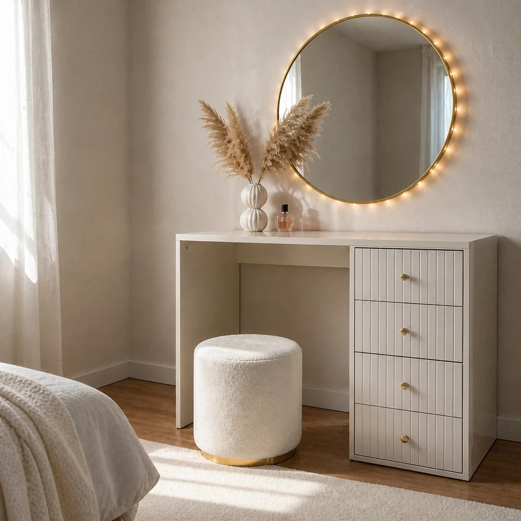 Coiffeuse BELLA beige - 120 cm, 4 tiroirs