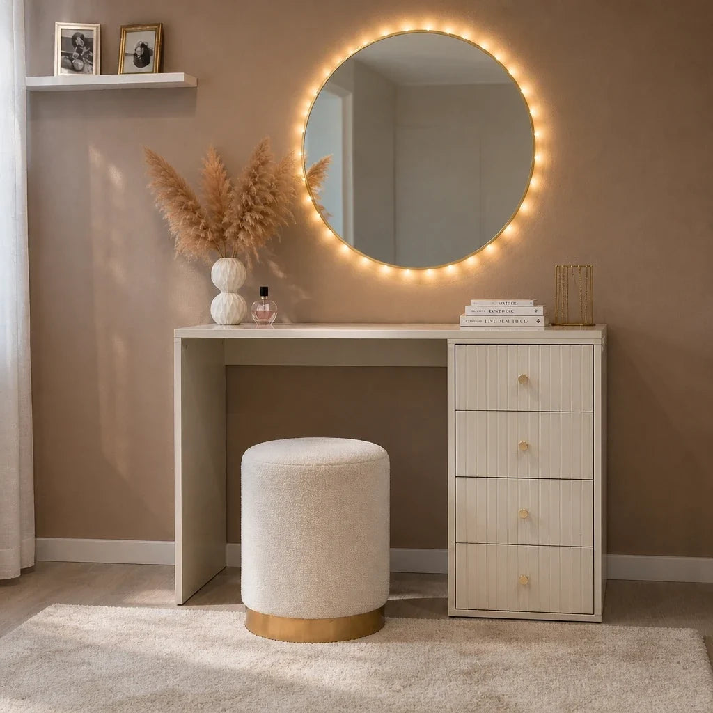 Coiffeuse BELLA beige - 120 cm, 4 tiroirs