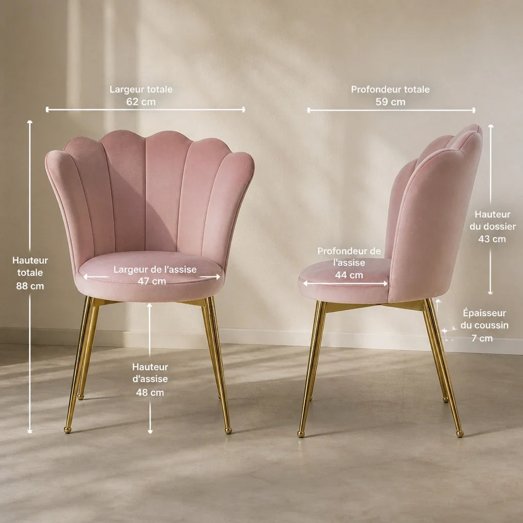Chaise de coiffeuse Coquillage - velours
