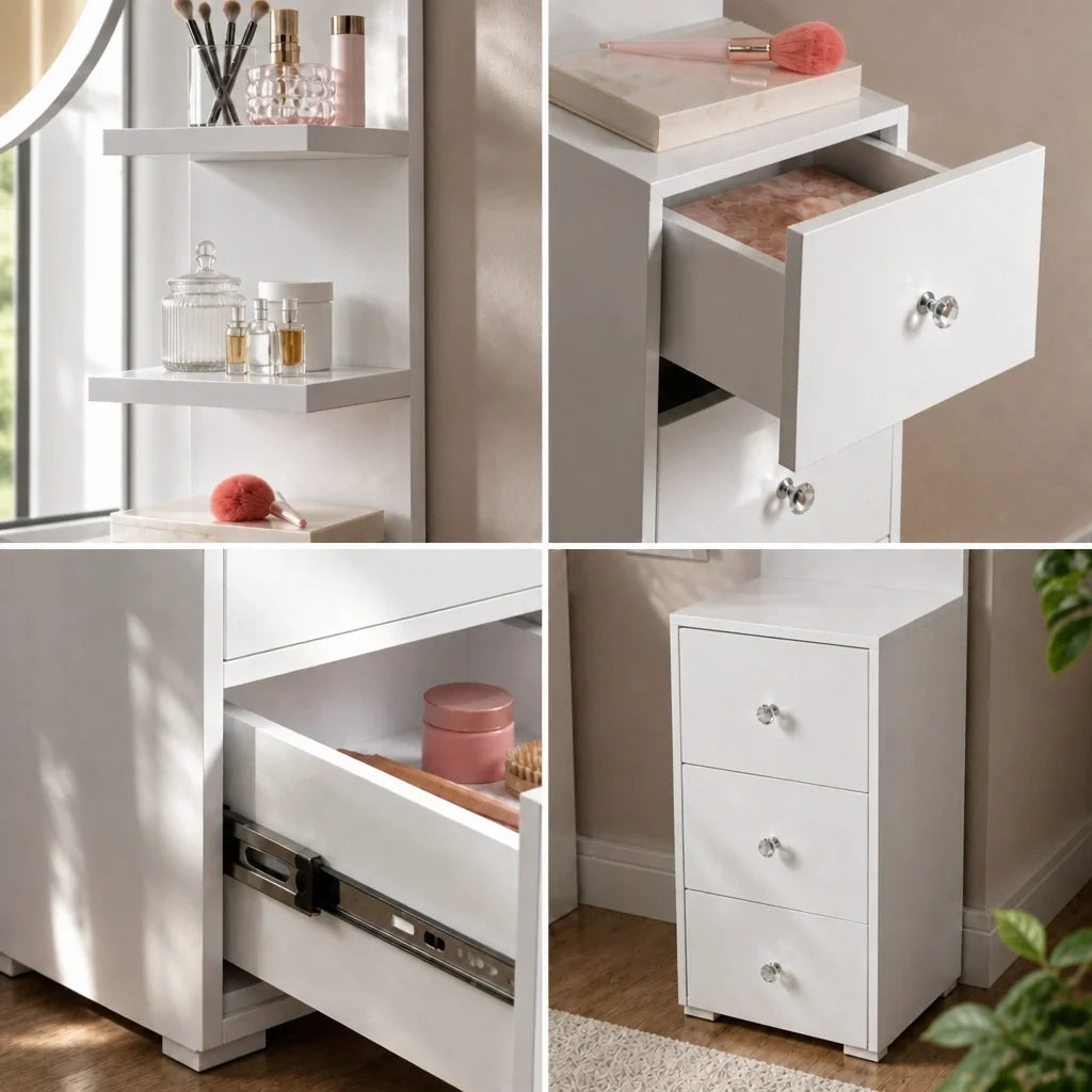 Étagère de coiffeuse - blanche