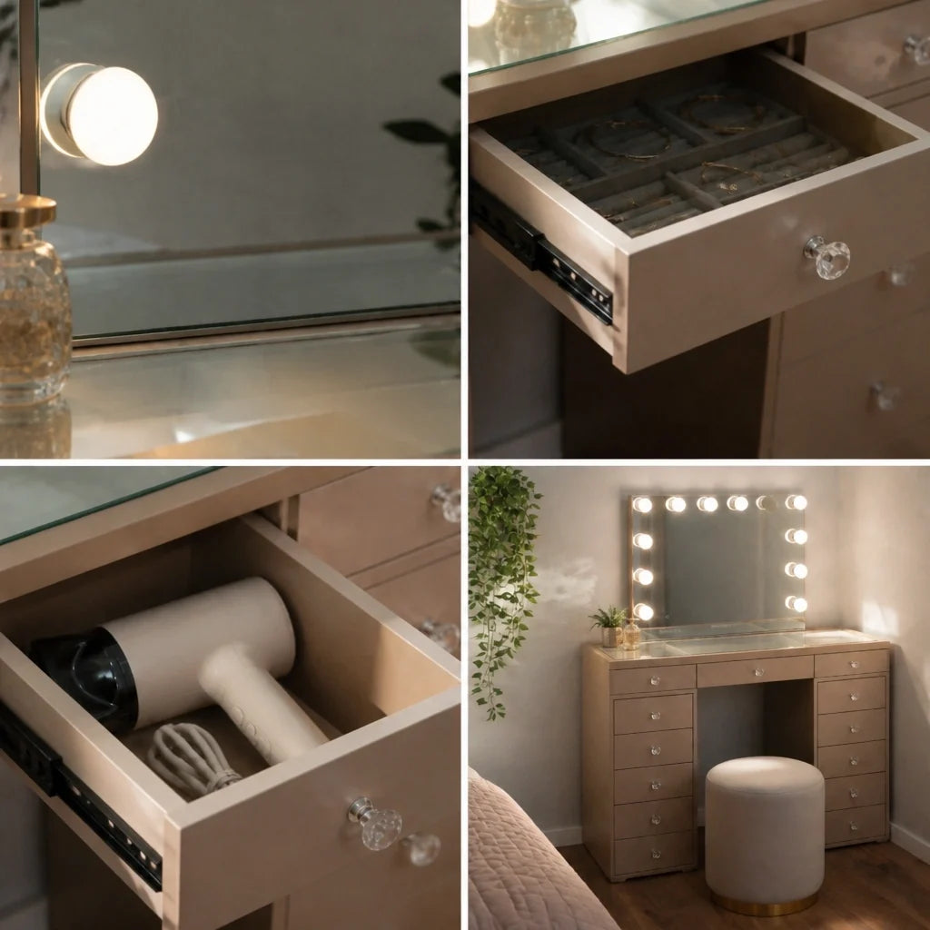 Coiffeuse Hollywood Classic - doré champagne