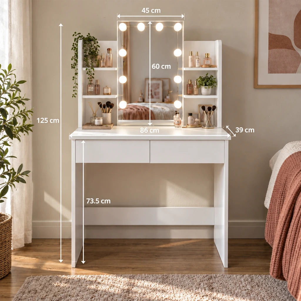 Hallie Hollywood dressing table dimensions