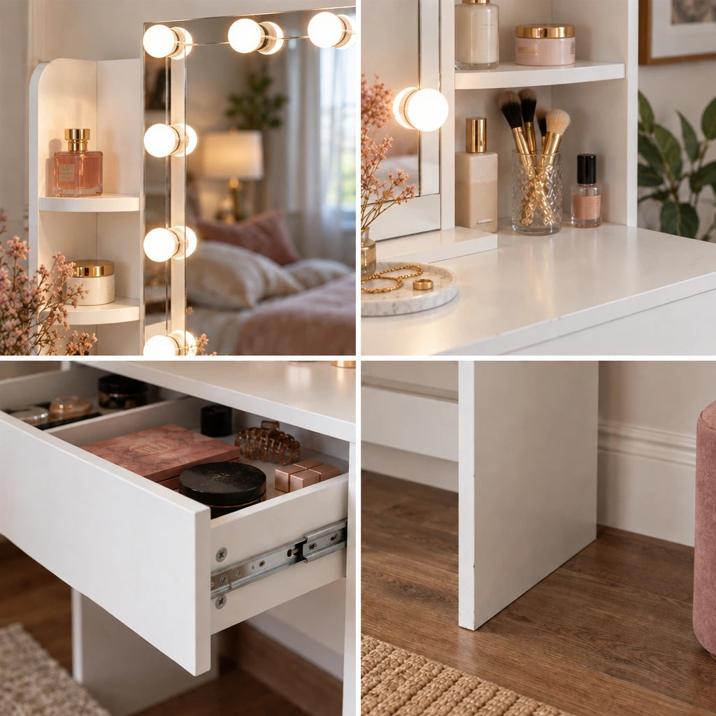 Hallie Hollywood dressing table, close-up details