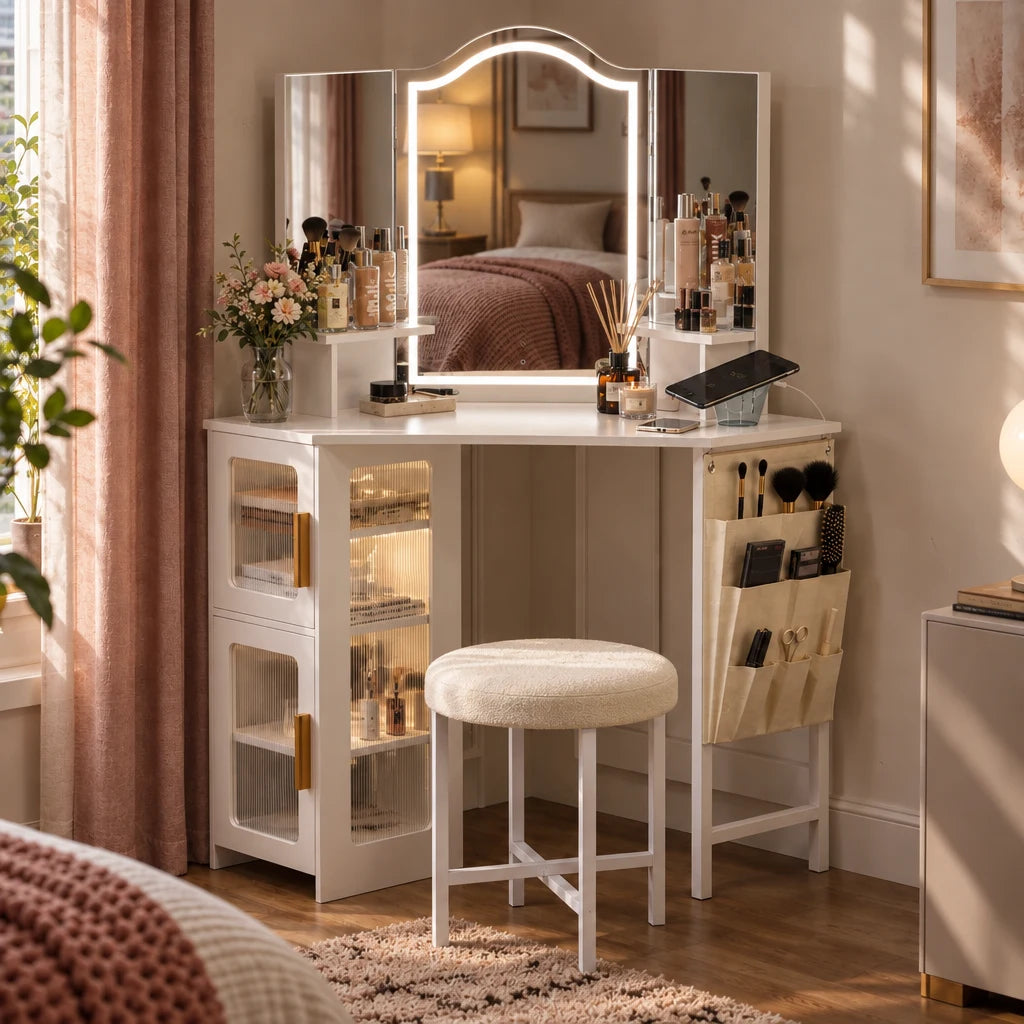 Amelie dressing table set, finish close-up