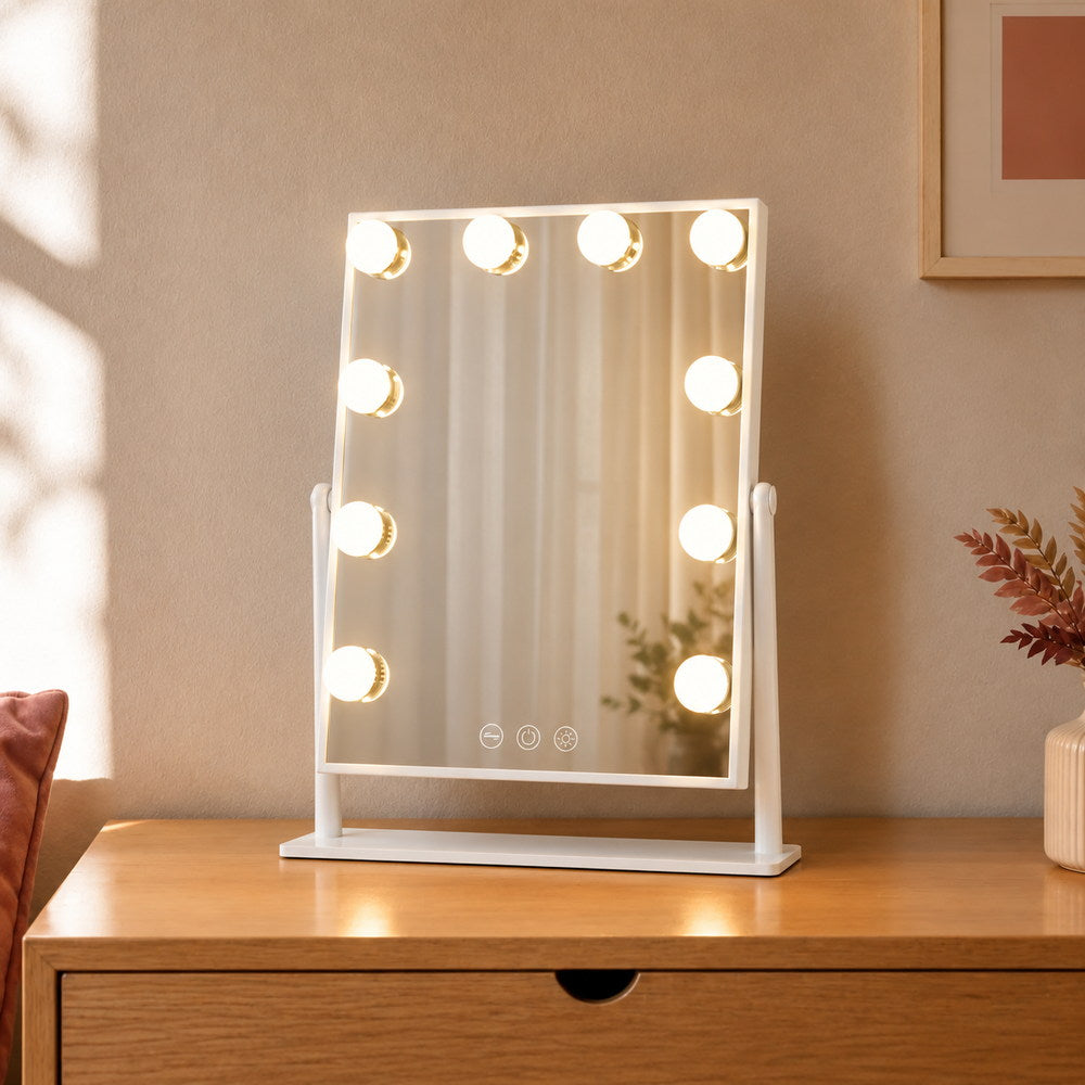 Peekaboo Swivel Vanity Mirror in White | Eleva regenerated |01