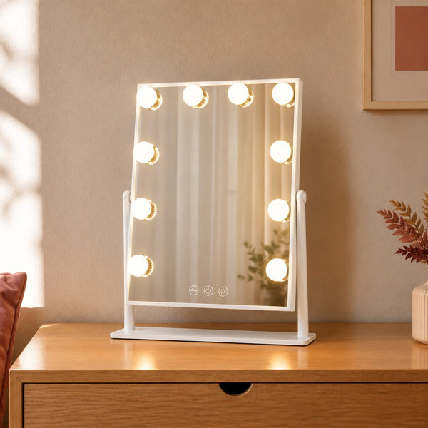 Peekaboo Swivel Vanity Mirror in White | Eleva regenerated |01
