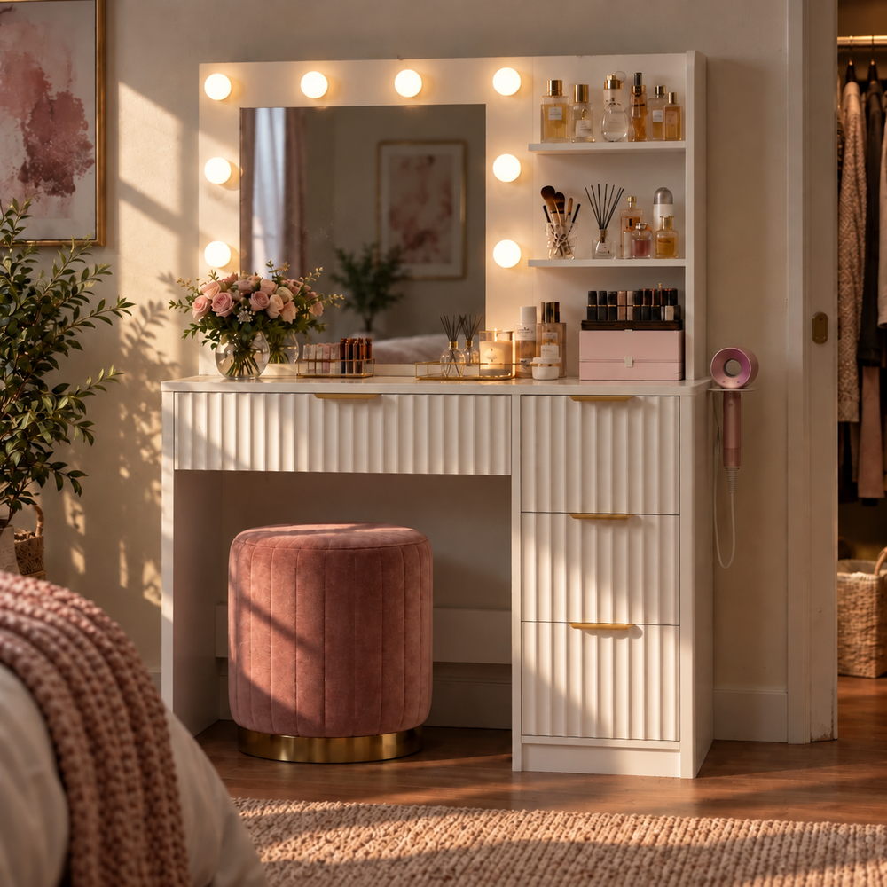 Ribbed Romance Hollywood Vanity | Eleva regenerated |01