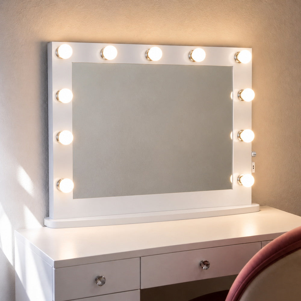 Opening Night Hollywood Mirror in White | Eleva regenerated |01