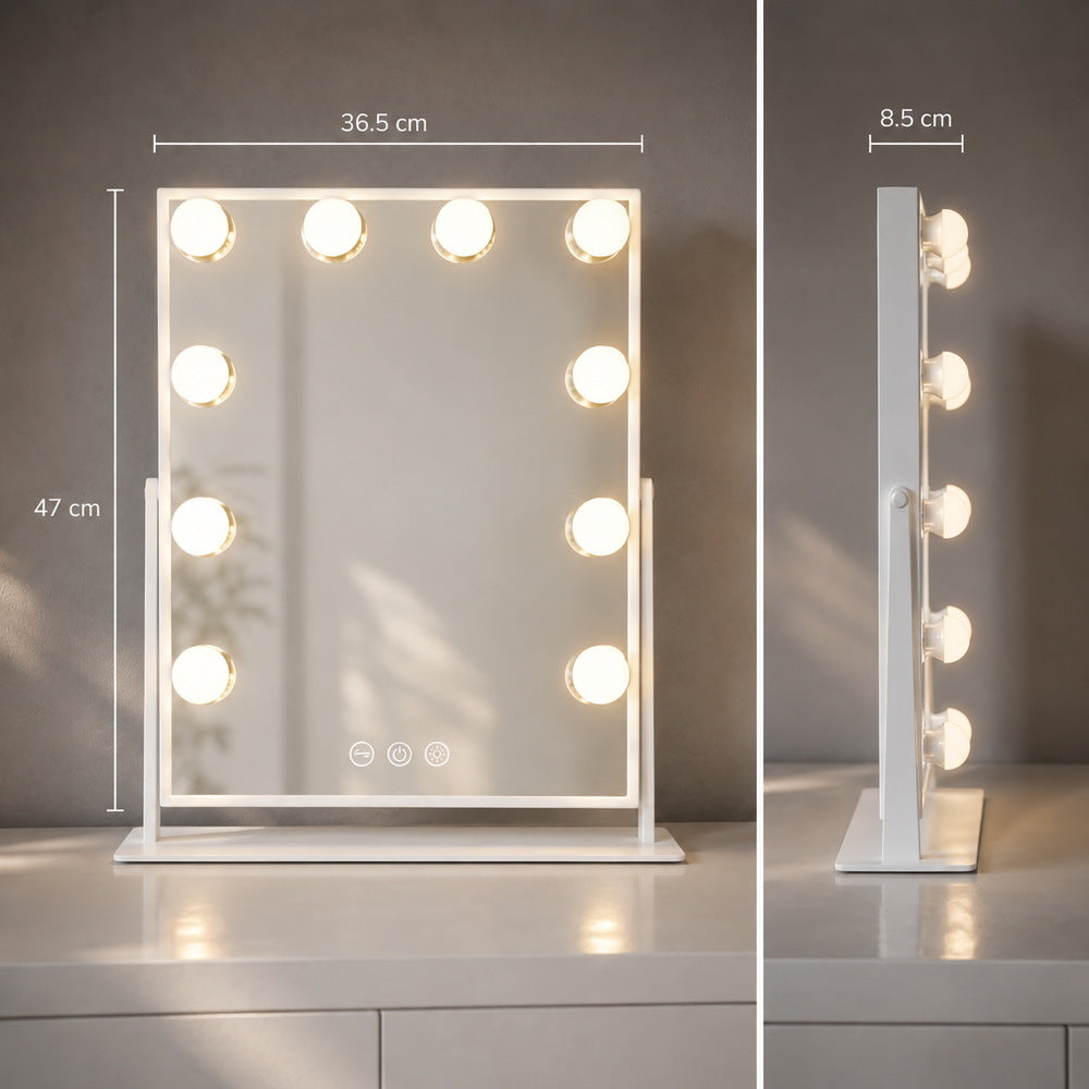 Dainty Darling Hollywood Mirror in White | Eleva regenerated |02