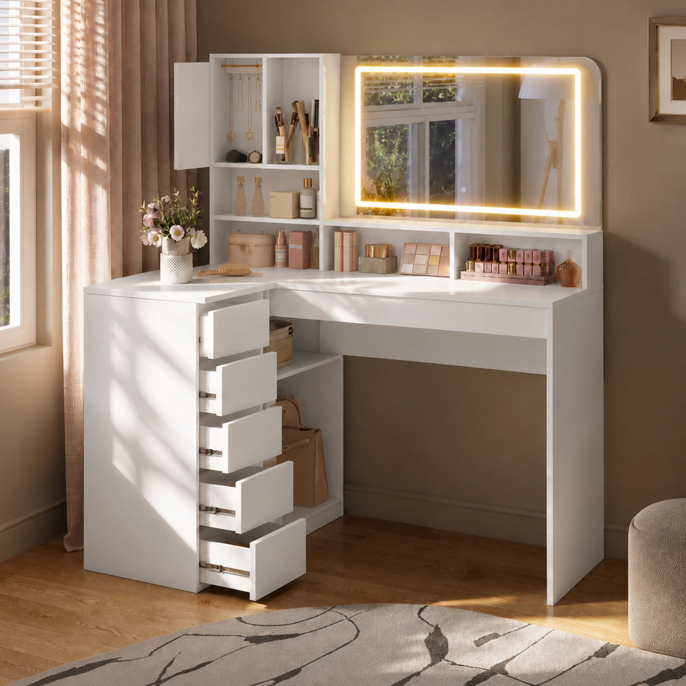 Me-Time Corner Dressing Table in White | Eleva regenerated |02