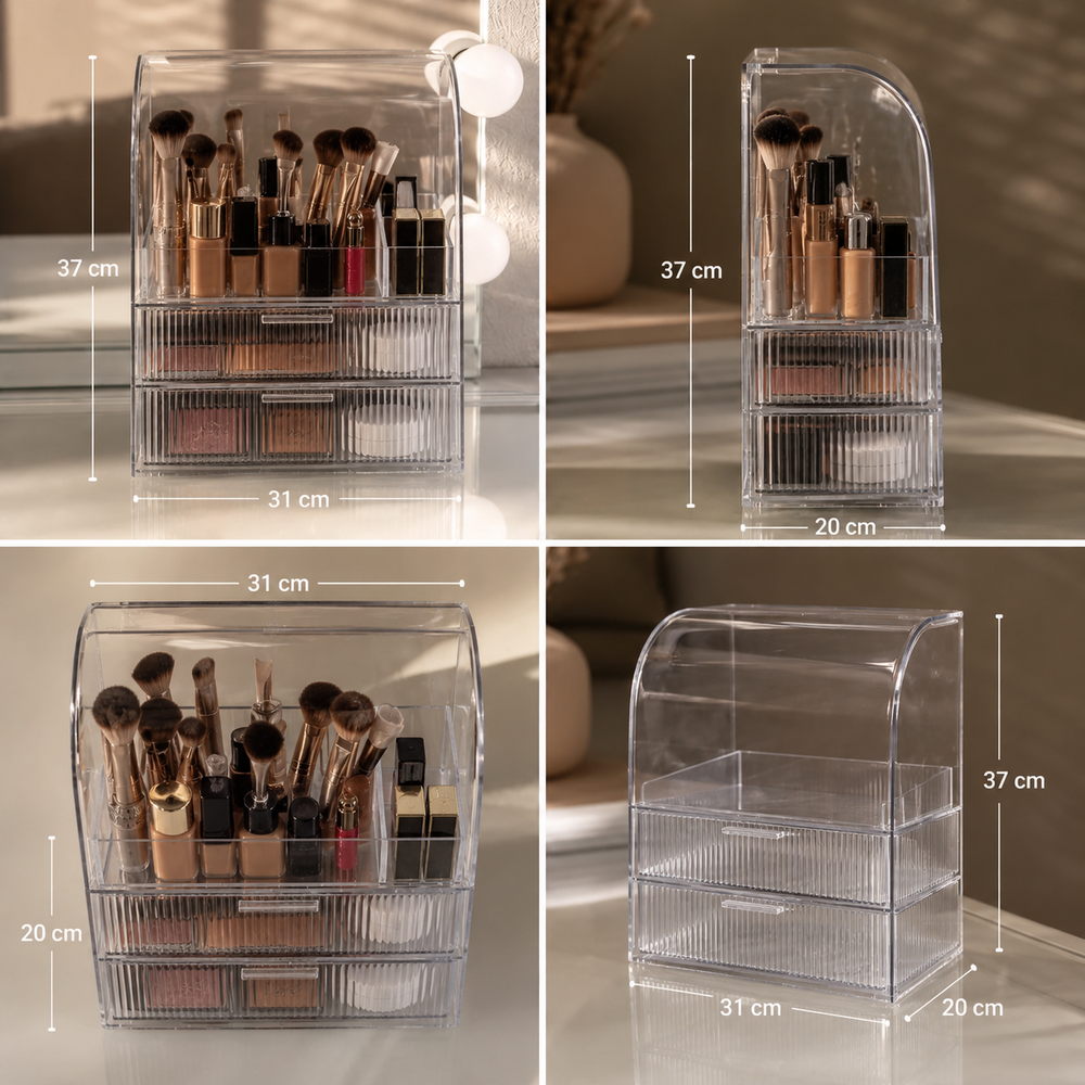 Everyday Edit Clear Makeup Organiser | Eleva regenerated |03