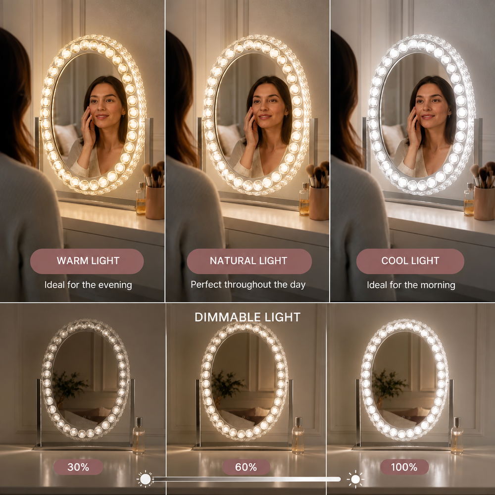 Fairytale Crystal Light-Up Mirror | Eleva regenerated |03