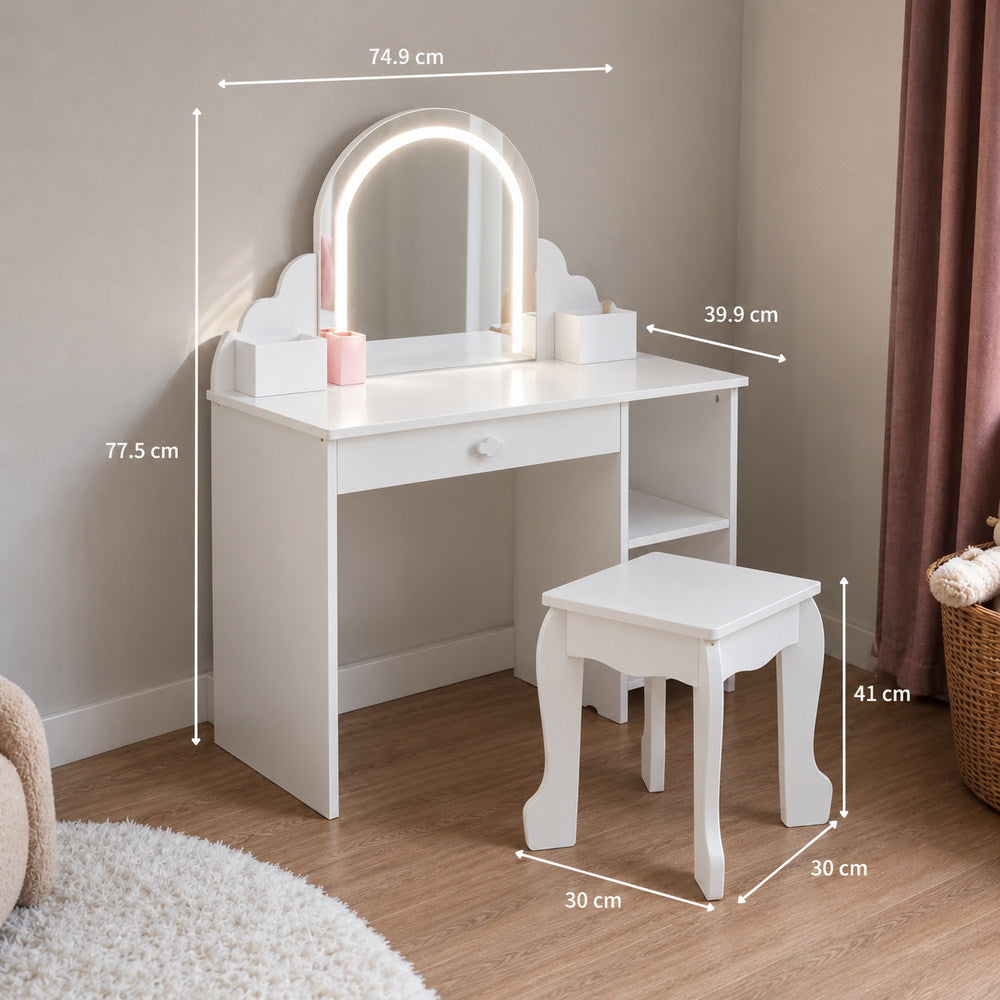 Little Dreamer Kids Vanity with Stool | Eleva regenerated |04