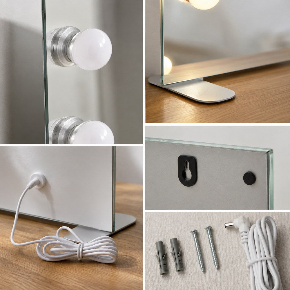 Silver Screen Frameless Hollywood Mirror | Eleva regenerated |05