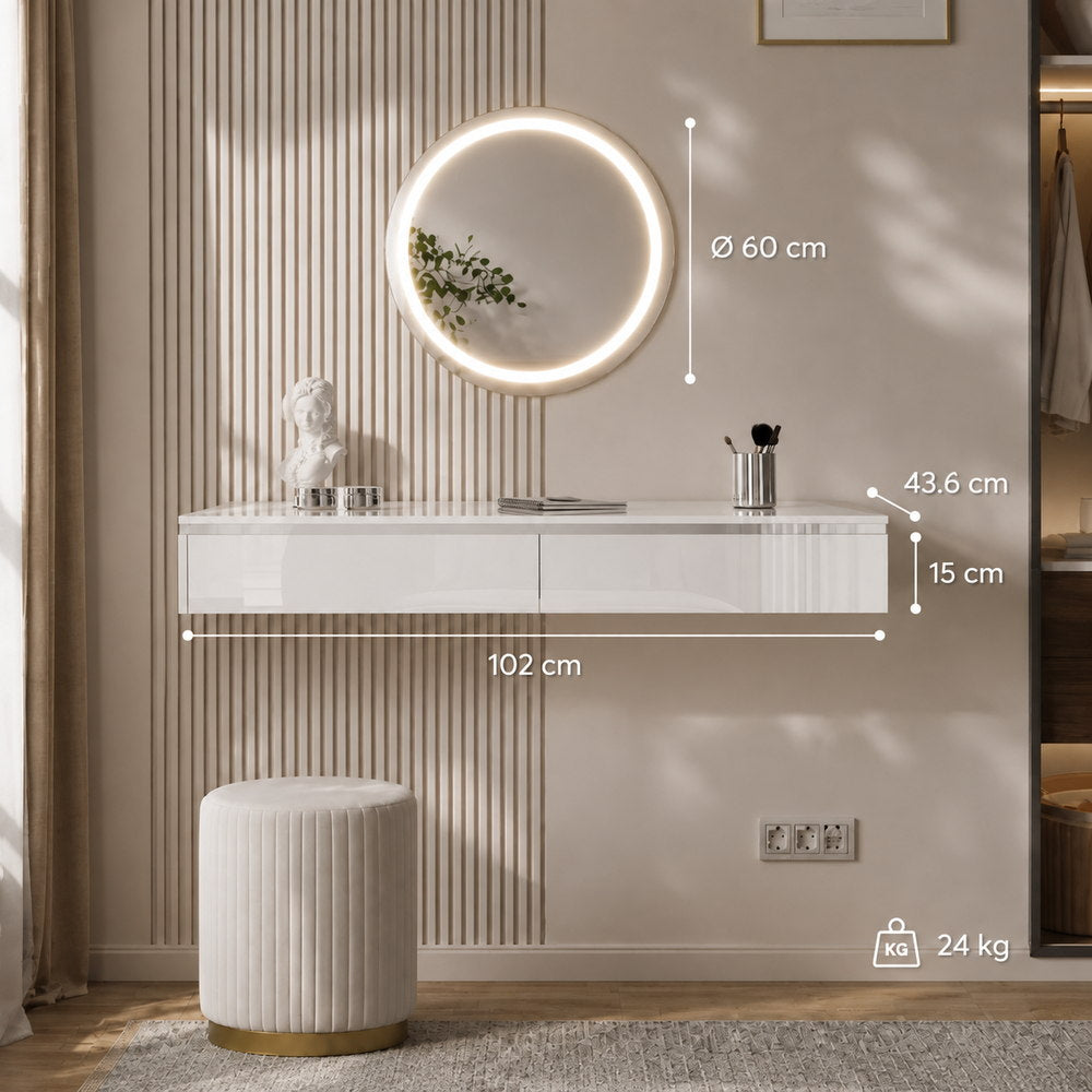 Floating Glow Wall Vanity in Gloss White | Eleva regenerated |05