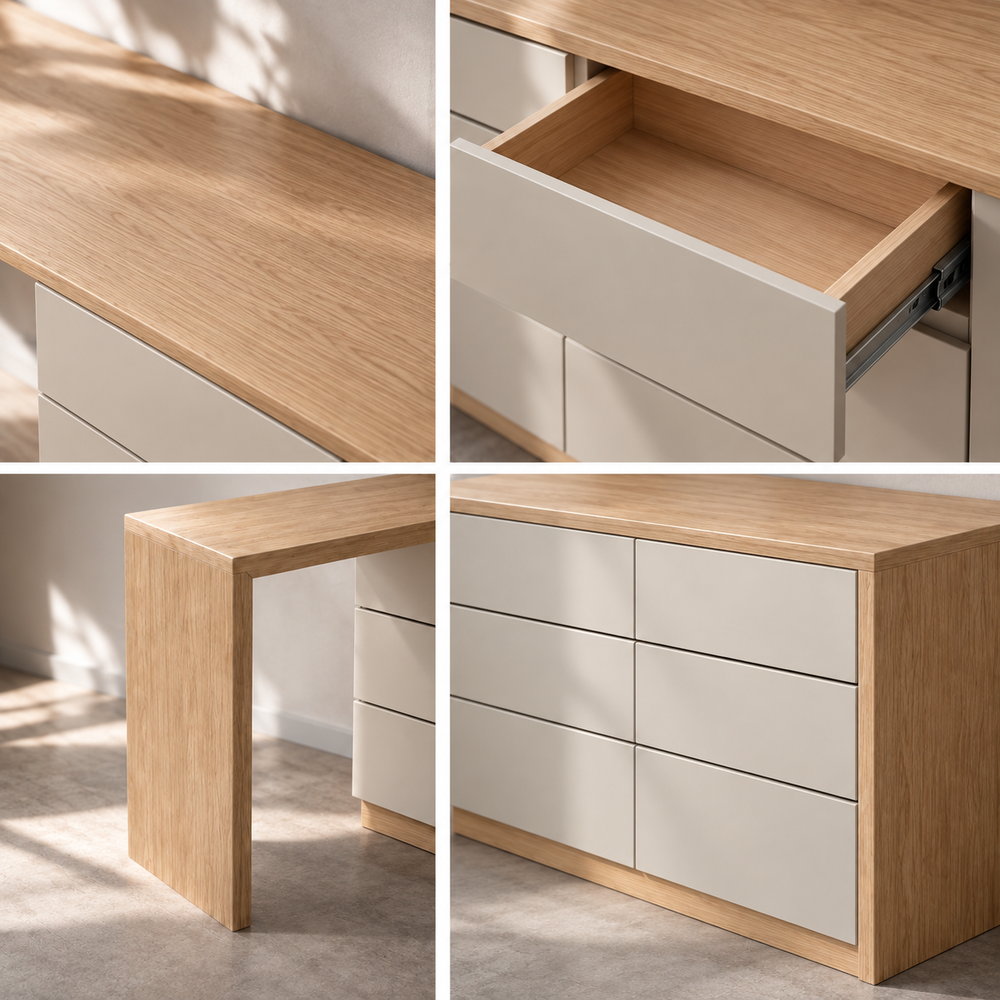 Slow Morning L-Shaped Dressing Table Desk | Eleva regenerated |05