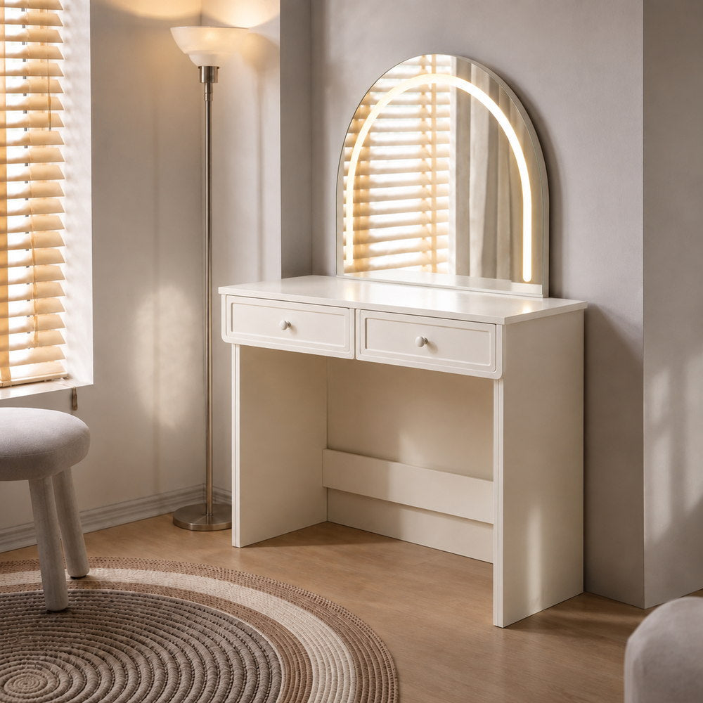 Moonlit Arch Dressing Table in Cream White | Eleva regenerated |07