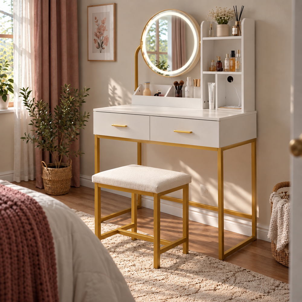 Halo Round Mirror Vanity Set | Eleva regenerated |08