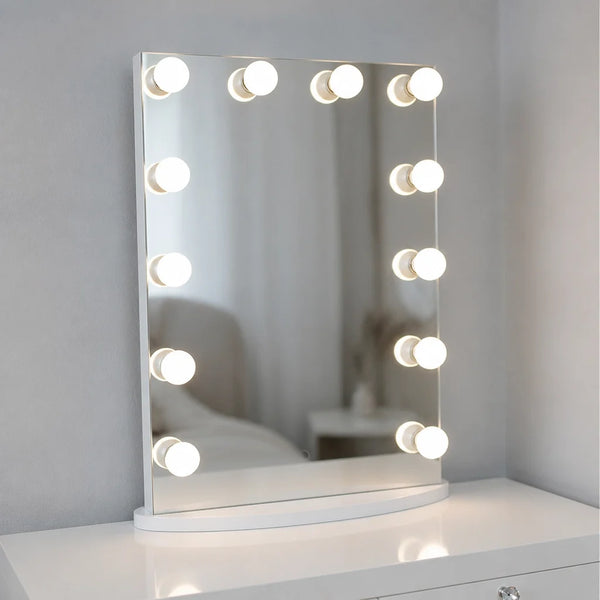 Miroir maquillage Alessia - Hollywood, blanc