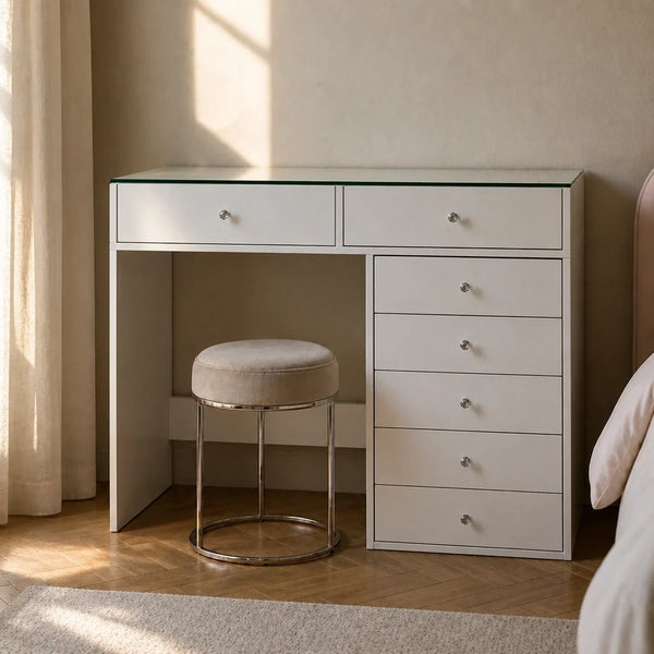 Coiffeuse vitrée 120 cm - 7 tiroirs