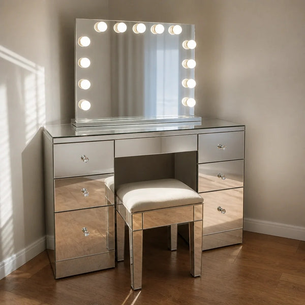 Coiffeuse Hollywood Chic - finition miroir