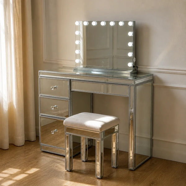 Coiffeuse Hollywood Glam - finition miroir
