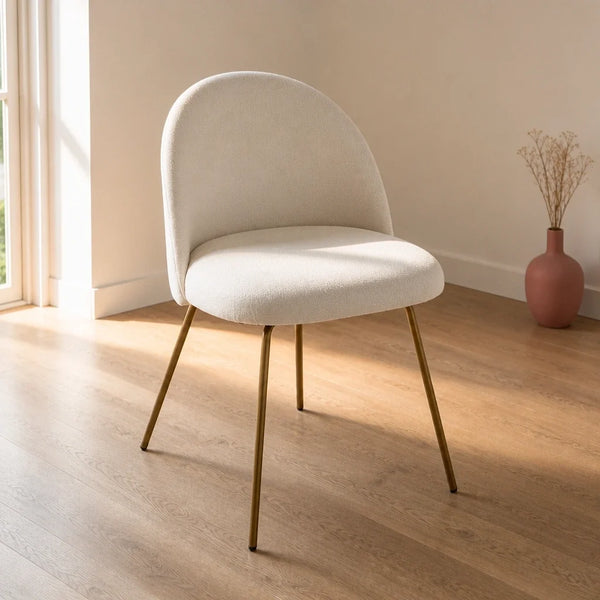 Chaise de coiffeuse en velours - blanche