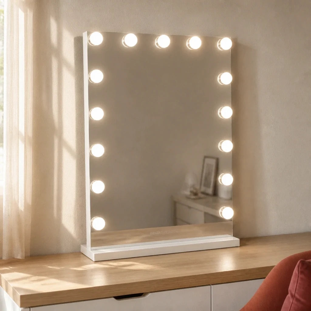 Miroir maquillage Namira grande hauteur - blanc