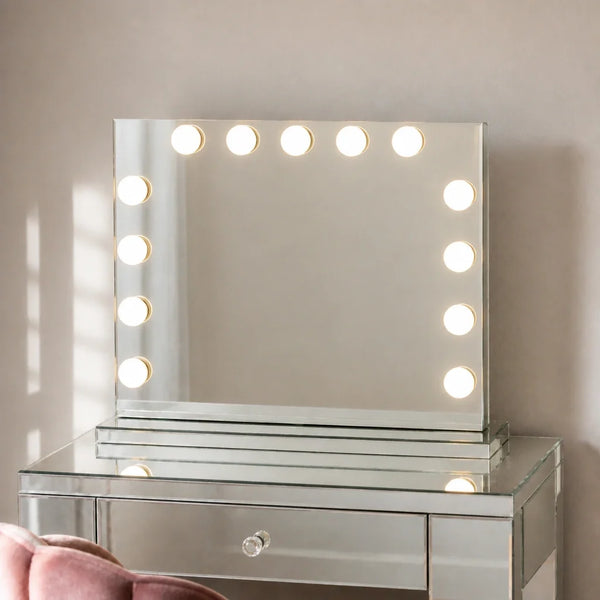 Miroir maquillage Amira - cadre argenté