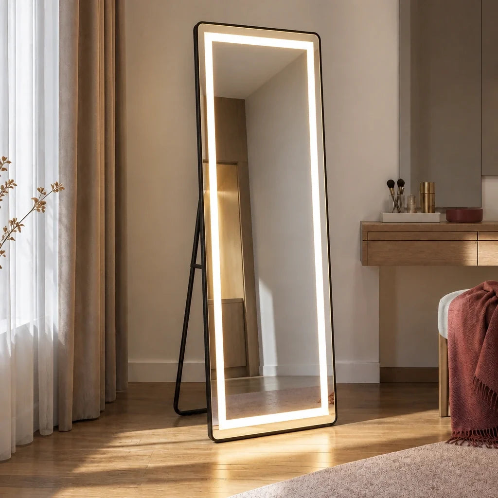 Miroir sur pied LUXA - rétroéclairage LED, 163 cm