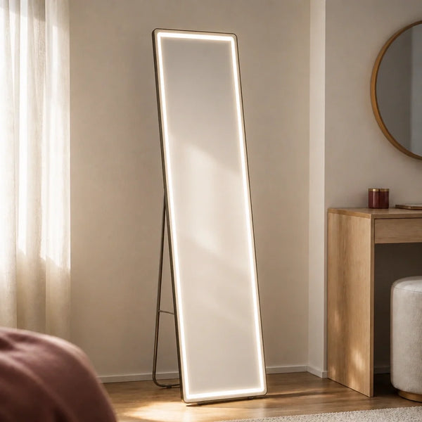 Miroir sur pied SYRA - halo LED, 160 cm