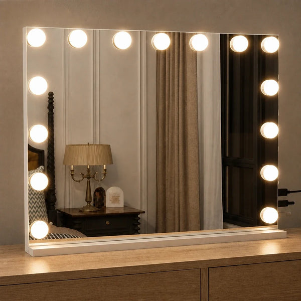 Miroir maquillage NÉVA - 15 LED, 58 cm