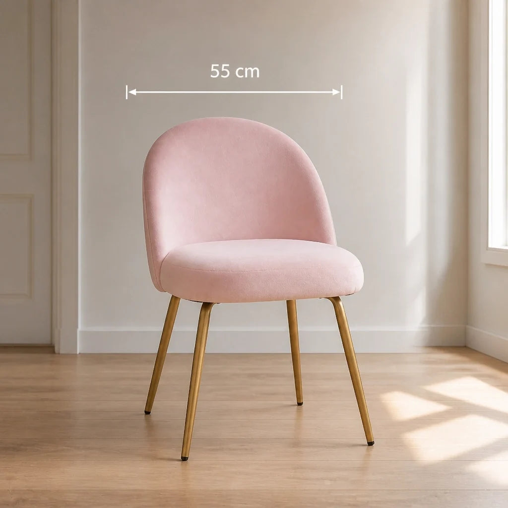 Chaise de coiffeuse en velours - rose